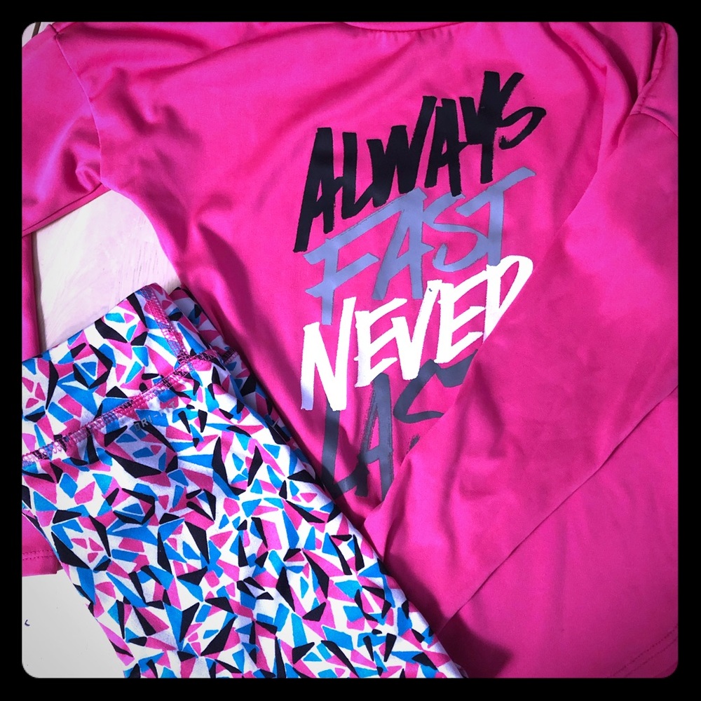 Girls Dry-Fit Pink Multi-Color Outfit
